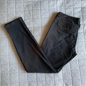 Athleta Skinny Dry Dipper dark wash jeans with button pockets